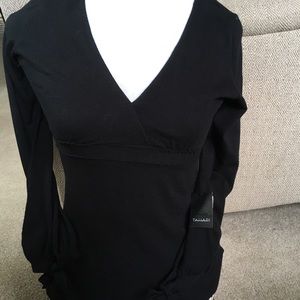 Tahari Black Knit Top